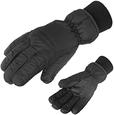 Yeahtope Men's Waterproof Snowboard Skiing Full Finger Warm Snow Gloves - Outdoor Windproof Snowproof Camping Hiking Climbing Mountain Bike Trekking Cycling Gloves (Black)