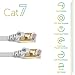Cat7 Flat Patch Cord CabeWeb Double Shielded STP High Speed 10 Gigabit 600MHz Cable Built With Gold Plated RJ45 Connector For Ethernet LAN Network Switch Router Modem (50 Feet) White