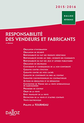 Responsabilité des vendeurs et fabricants