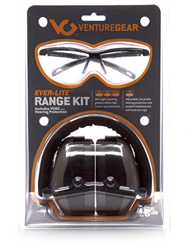 Venture Gear Shooting Glass and Hearing Protection Range Kit, Clear Glass/Gray Earmuffs - Thumbnail 5