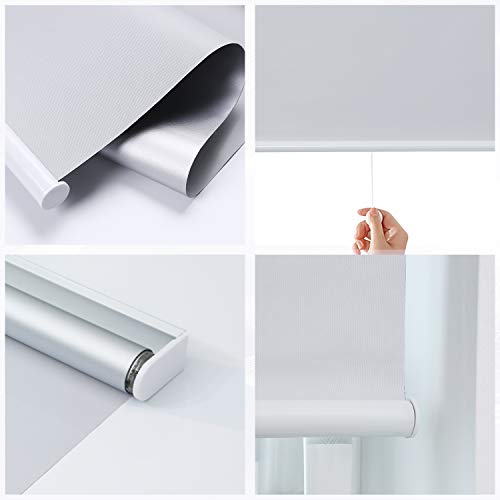 Blackout Window Shades Cordless Window Blinds with Spring Lifting