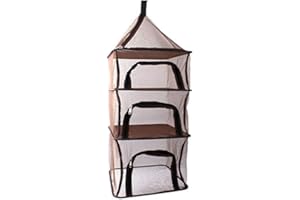 Desy & Feeci Camping Dry Net-4 Layer Outdoor Hanging Foldable Drying Rack, Camping Organizer Mesh Dryer Storage for Home Picnic BBQ Tableware/Dishes/Food/Vegetables/Fruit/Clothing