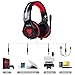 Anksono Stereo Gaming Headset for PS4, Xbox One, Nintendo Switch, 3.5mm Wired Bass Noise Cancelling Over-Ear Headphones with Mic, LED Lights and Volume Control for Laptop PC Mac iPad Games,Redthumb 1