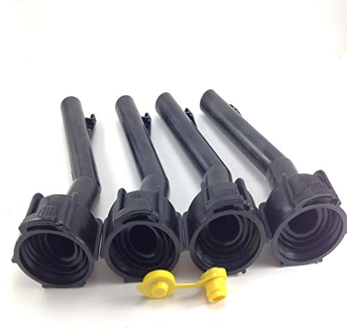 4 - Mr. Yellow Cap Fuel Gas Can Jug Spouts Nozzles, Rings & 1 Free Vent, replaces Blitz 900302 900092 900094 Old Style - Please Read Description Thoroughly Before Ordering! Thank You