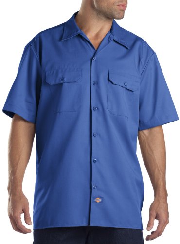 Dickies shirts short sleeve work shirt (3xl/royal blue)