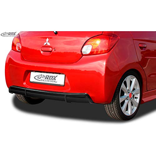 RDX Racedesign Heckschürzenansatz 'Diffuser' kompatibel mit Mitsubishi Spacestar 2012-2016 (ABS Schwarz glänzend)