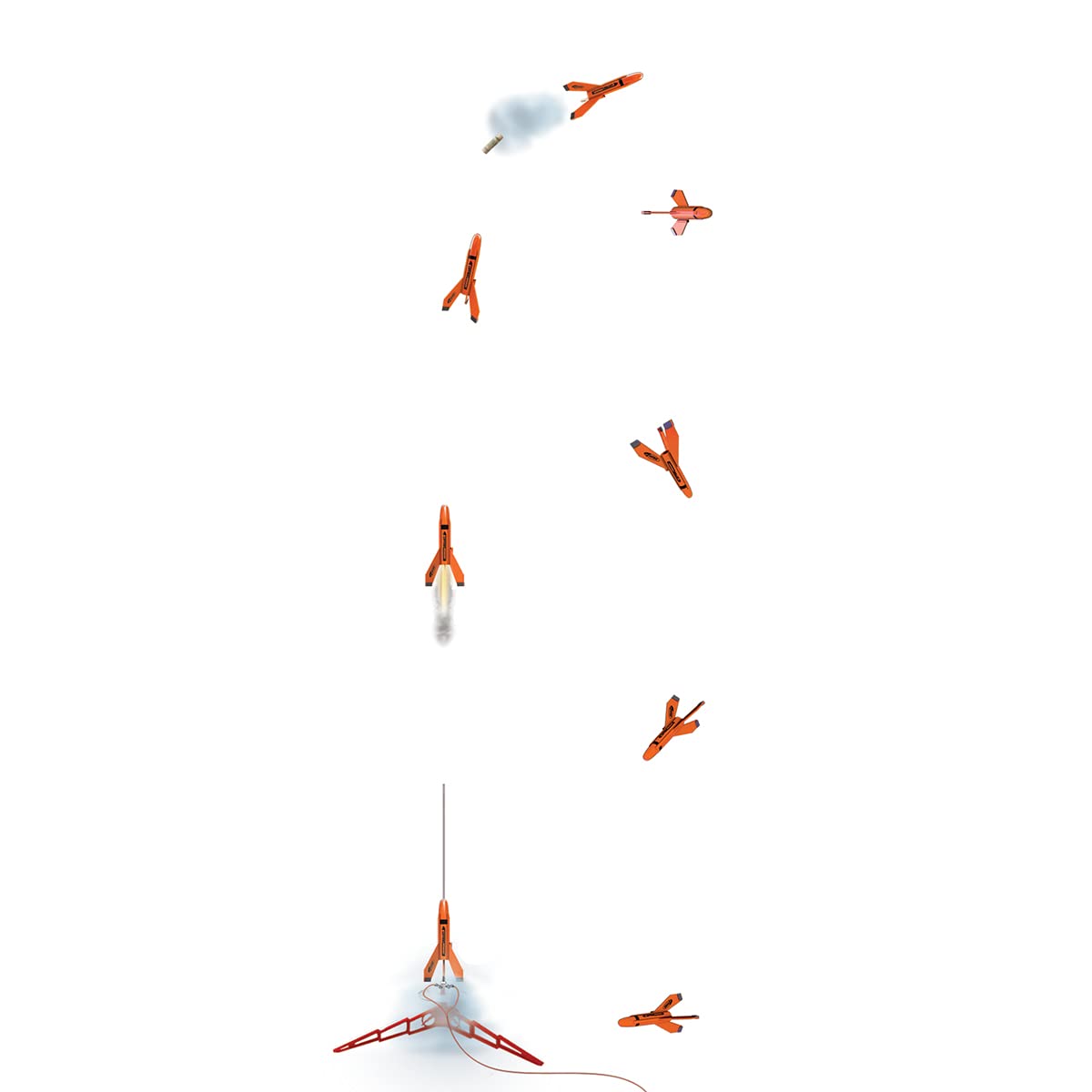 Estes 7295 Orange Bullet Rocket-Building Kit, Intermediate Flying-Rocket-Model Kit for Ages 10+