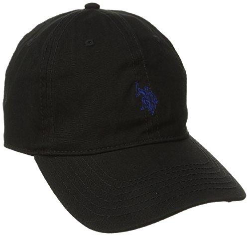 U.S. Polo Assn. Men's Small Solid Horse Adjustable Cap, Black, One Size