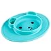 Silicone Suction Baby Feeding Placemat: Lumipets Non Slip Bear Shaped Mat Bowl Plate for Toddlers & Kids Eating at Home or a Restaurant - Toddler Food Tray Plates - Table/High Chair Placemats - Blue