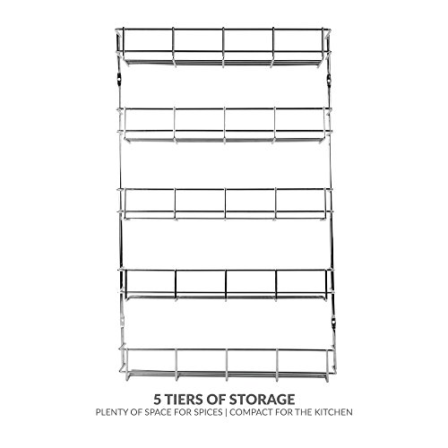 [- Andrew James Herb and Spice Rack - Large Chrome Kitchen Shelf Organiser for Jars or Packets - Ra