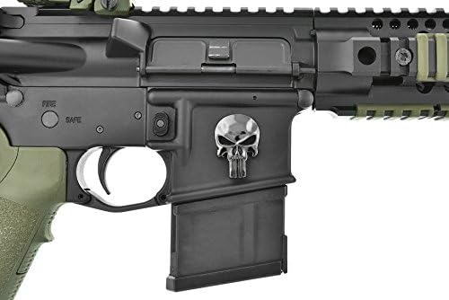 Hades Tactical Metal Decal Punisher Skull for Lower Receiver Magwell Sticker (Gunmetal)