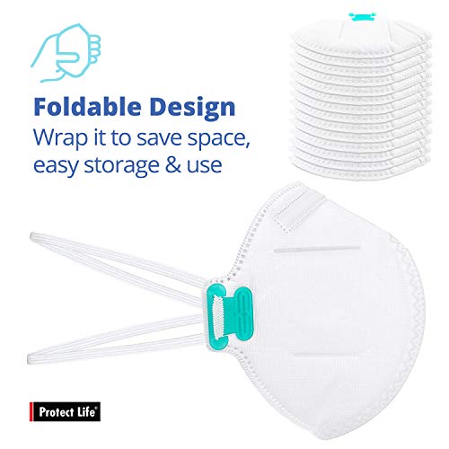Disposable Dust Mask for face - 20 pack - NIOSH Certified - Safety N95 Particulate Respirator Mask | 4-Layers Protection for Home, Construction