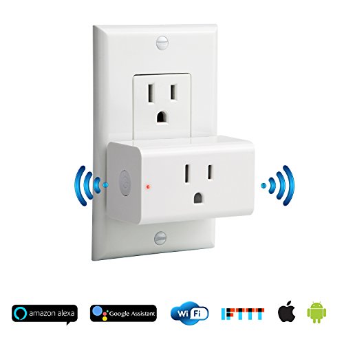 Click Here to See More Images Mini Smart Plug, WiFi Enabled, Works with Amazon Echo Alexa and Google Home Assistant, No hub required,FC and ROHS listed, Max16A,1800W (1Pack)