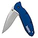 Kershaw Navy Blue Scallion Pocket Knife (1620NB); 2.4" 420HC Steel Blade with Bead-Blasted Finish and Anodized Aluminum Handle, SpeedSafe Assisted Opening, Liner Lock, Tip-Lock Slider; 2.5 OZ primary