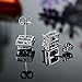 Outop 18K White Gold Plated Princee Cut Cubic Zironia Halo Stud Earrings for Women