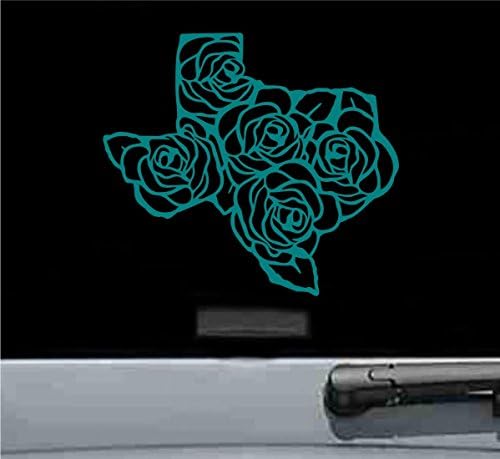 Floral texas Vinyl Decal Sticker state TX austin dallas (TEAL)