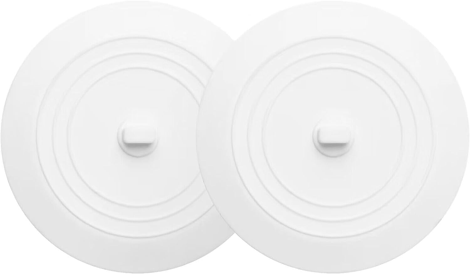 2PCS Universal Bath Stopper, 15cm, 6" Recyclable Silicon Drain Stopper | Upgraded Plug Cover for Kitchen Sink & Basin, Bathrooms and Laundries (2*White)