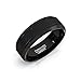 Duke Collections Mens Wedding Band 8mm Black Tungsten Ring Wire Matte Brushed Beveled Edge Comfort Fit