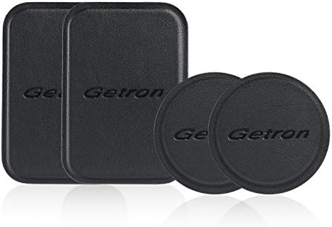 Mount Metal Plate, Getron Universal Replacement Mount Leather Metal Plate Kit with 3M Adhesive for Magnetic Car Mount Cell Phone Holder (2 Round &amp; 2 Rectangular)