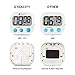 Etekcity Digital Kitchen Timer, Big Digits Loud Alarm Magnetic Backing Stand with Large LCD Display for Cooking Baking Sports Games Office (2 Pack, White, Battery Included)