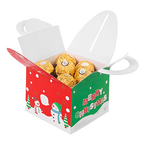 Gospire 24 Pieces Boxes Candy Boxes Party Favor Christmas Eve Box Xmas Party Bags Gift 3 Cute Styles