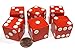 Set of 6 D6 25mm Large Opaque Jumbo Dice - Red with White Pip by Koplow Games