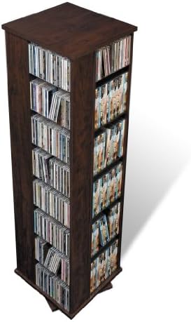 Prepac Large Four-Sided Spinning Tower Storage Cabinet Espresso