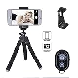 DAISEN Phone Tripod,Octopus Camera Tripod for iPhone, Cellphone ,Camera with Universal Clip and Remote (Black)