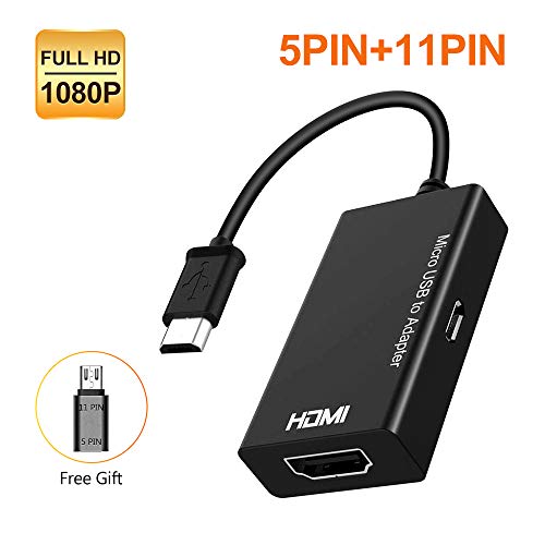 MHL Micro USB to HDMI Cable Adapter, MHL to HDMI Adapter, MHL 5pin & 11pin to HDMI 1080P Video Graphic Converter, Cable Adapter with Video Audio Output