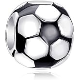 Football Charms 925 Sterling Silver Soccer Ball Bead for Pandora Bracelet Charms