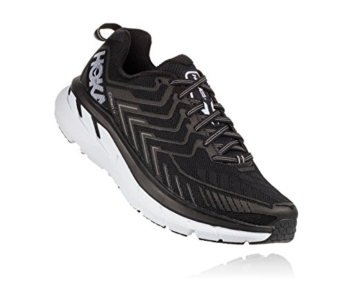 HOKA ONE ONE Women's Clifton 4 Running Shoe (9 C/D US, Black/White)