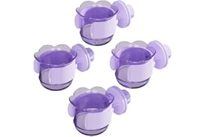 YOOSO WING 2pcs/4pcs PET Bird Bowls with Clamp, Bird Cage Feeder, Durable Water Bowl, Feeding Cups, Water Feeder for Cockatiel, Parakeet, Macaw, Finches, Lovebirds, Small Animals Gray (Purple, 4pcs)