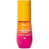 DERMA E Vitamin C Concentrated Serum with Hyaluronic Acid, Vitamin E & Aloe, All Natural, Antioxidant-Rich Concentrated Facial Serum – Firming and Brightening Vitamin C Face Serum, 1oz