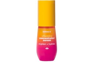 DERMA E Vitamin C Concentrated Serum with Hyaluronic Acid, Vitamin E & Aloe, All Natural, Antioxidant-Rich Concentrated Facial Serum – Firming and Brightening Vitamin C Face Serum, 1oz