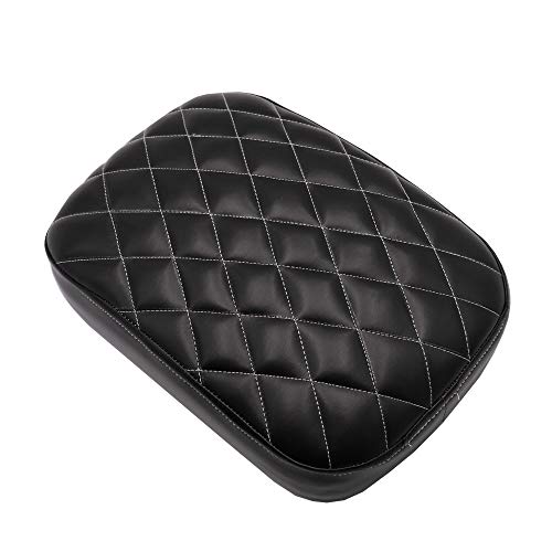 ZeeKee Motorcycle 8 Suction Cup Seat, Motorcycle PU Leather Suction Cup Rear Pillion Passenger Pad Seat for Harley Dyna Sportster Softail Touring