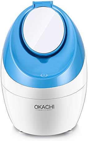 OKACHI GLIYA Personal Facial Steamer Nano Ionic Hot Mist Moisturizing Home Sanua SPA System Clear Blackheads Acne Clean Pores Interior Humidifier Rejuvenate Hydrate Skin Salon Beauty Care (Blue)