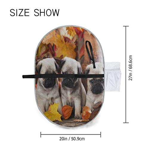 SLHFPX Changing Pad Autumn Leaves Cute Pug Puppy Dog Baby Diaper Urine Pad Mat Customized Boys Pee Pads Sheet for Any Places for Home Travel Bed Play Stroller Crib Car