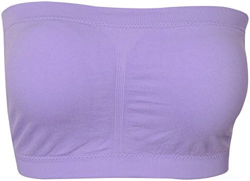 DD DEMOISELLE Women's Bandeau Bra, Basic Layering Seamless Bra Crop Tube Top Bandeau Strapless Brarette