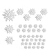 BANBERRY DESIGNS White Glittered Snowflakes - Pack of 42 Plastic Snowflakes Covered in White Glitter - Assorted Sized of Small, Medium and Large Hanging Snow Flakes - Christmas Snowflakes