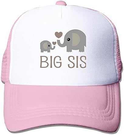 ELIUMS Elephant Big Sister Mesh Trucker Baseball Cap Hat Pink