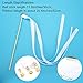 Whaline 30 Pack Ribbon Sticks Chromatic Silk Ribbon with Bells Fairy Stick Wish Wands for Wedding Party (White)