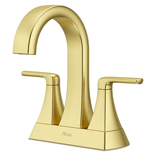 Pfister Bruxie Bathroom Sink Faucet, 4-Inch Centerset, 2-Handle, 3-Hole, Brushed Gold Finish, LF048BIEBG