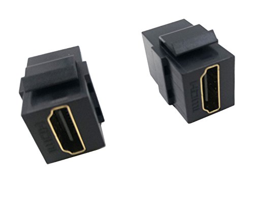 Poyiccot HDMI Coupler Keystone Jack, (2-Pack) Gold-Plated HDMI Female to Female Insert Wall Plate Connectors Adapter-Black