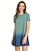 ROMWE Women's Tunic Swing T-Shirt Dress Short Sleeve Tie Dye Ombre Dress Multicolor XX-Large