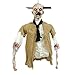 Halloween Haunters Animated Hanging Zombie Reaper That Shakes & Speaks Prop Decoration - Knife Through Skull, Evil Red LED Eyes - Battery Operated - Haunted House, Graveyard, Entryway Party Display