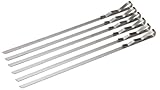 Bull 24123 Signature Stainless Steel Skewers, 3/8-Inch Wide, Set Of 6
