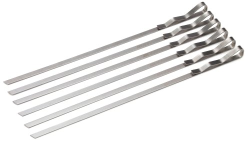 Bull 24123 Signature Stainless Steel Skewers, 3/8-Inch Wide, Set Of 6