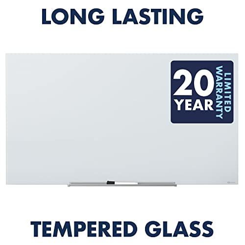 Quartet Glass Dry Erase White Board, 50" x 28" Whiteboard