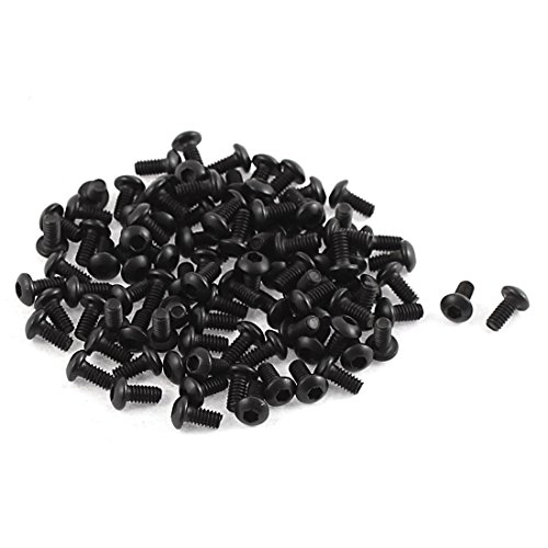 uxcell M2x4mm Thread Button Head Hex Socket Cap Screw Bolt 100pcs