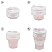 BURUIS Folding Coffee Mug,Silicone Coffee Cup,Office Coffee Partner(Pink).